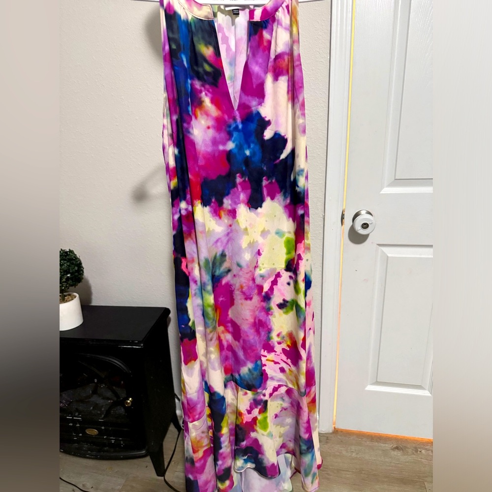Multi colored flowy dress.